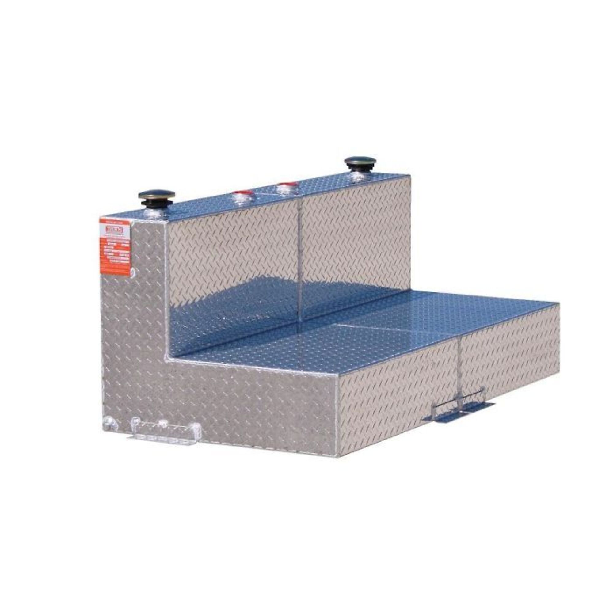 Tank DOT Split Refueling Tank - 94-Gal. Capacity, 47-Gal. Each Side, L-Shaped, Diamond Plate Aluminum, Model# TTL95S